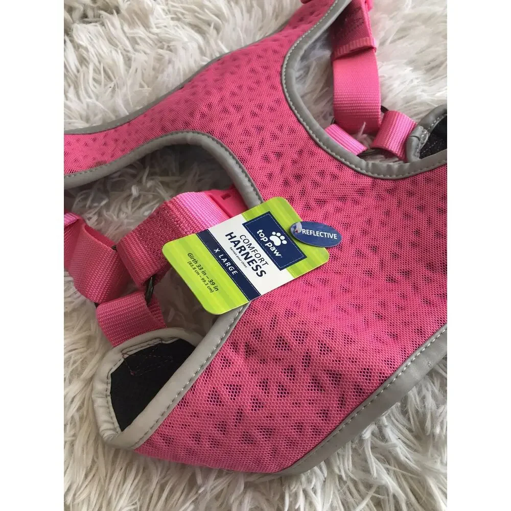 TOP PAW Hot Pink Reflective Comfort Dog Harness (EXTRA LARGE) (NEW)